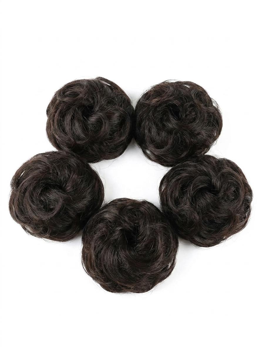 Luxurious Dark Brown Wavy Ponytail Hairpieces Set - Accessorio di Rivky Wigs